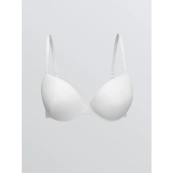 LCW DREAM Beyaz Balenli Dolgulu Düz Tişört Sütyen