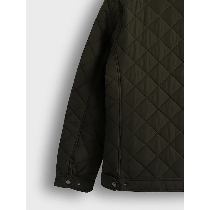 LCWAIKIKI Classic Haki Standart Kalıp Biker Yaka Kapitoneli Erkek Mont