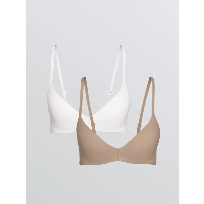 LCW DREAM Kahverengi Balensiz Dolgusuz Düz Sütyen 2li Paket