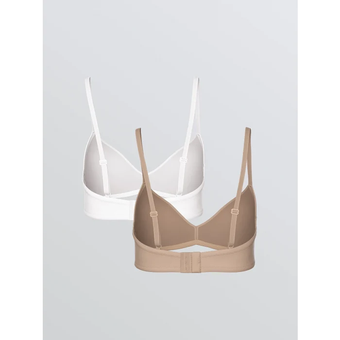 LCW DREAM Kahverengi Balensiz Dolgusuz Düz Sütyen 2li Paket