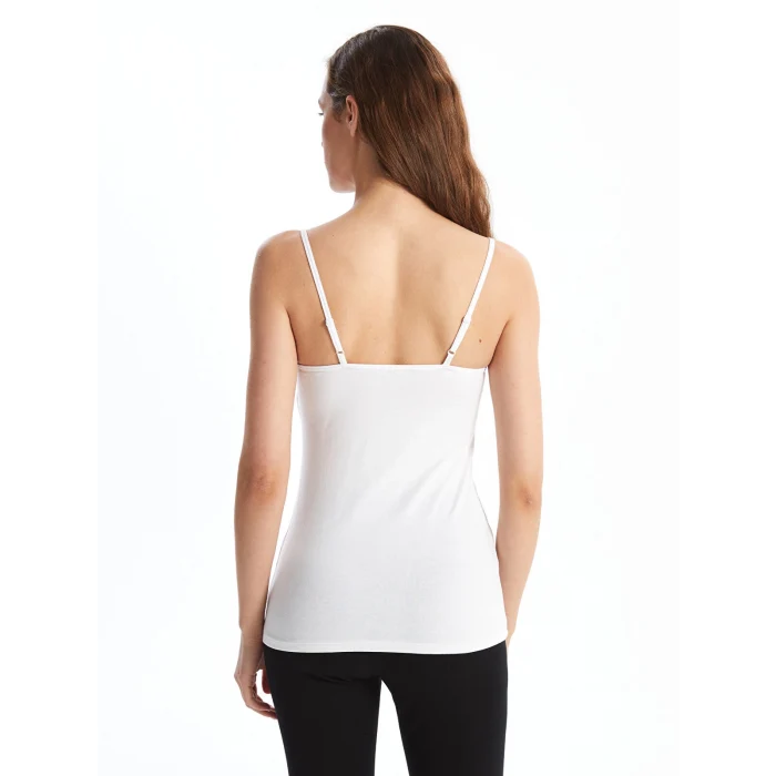 LCW DREAM Beyaz Kalp Yaka Askılı Kadın Kuplu Atlet