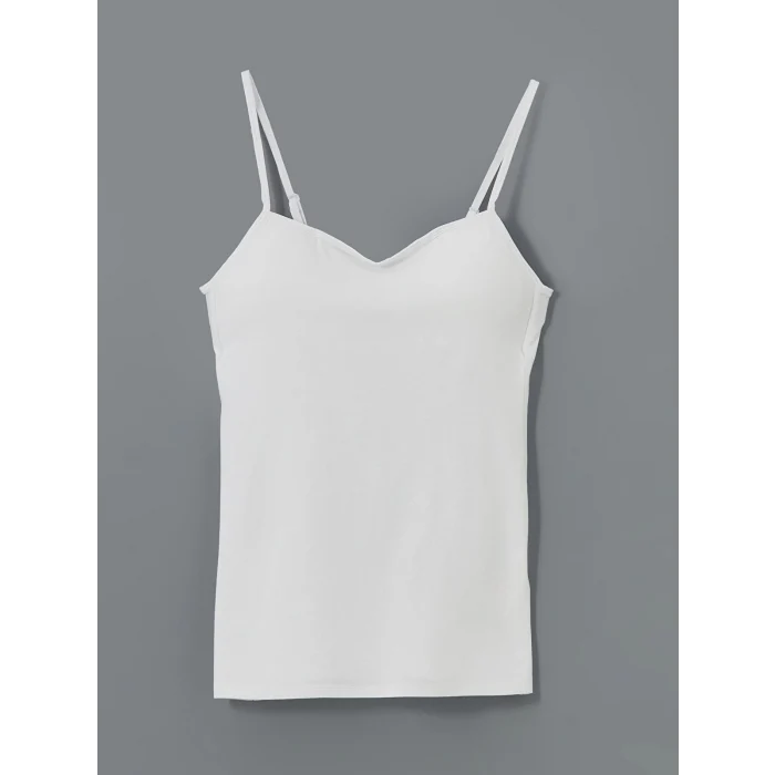 LCW DREAM Beyaz Kalp Yaka Askılı Kadın Kuplu Atlet