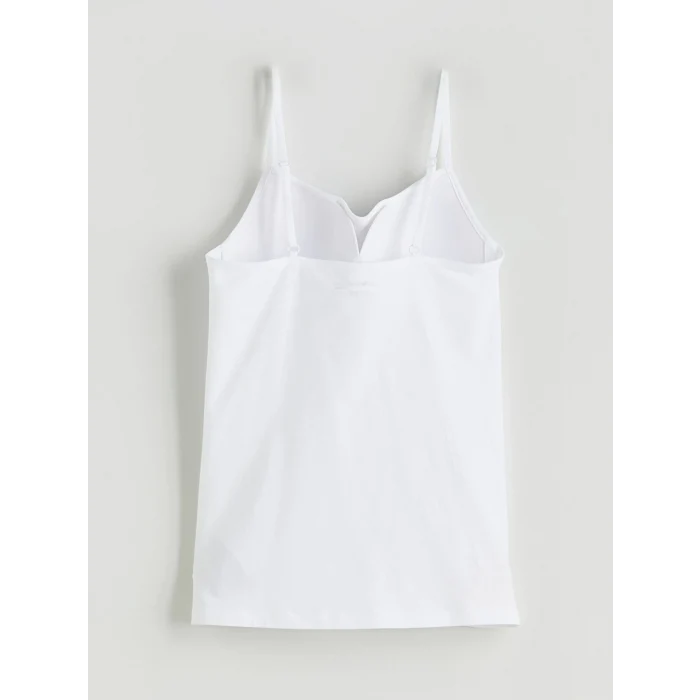 LCW DREAM Beyaz Kalp Yaka Askılı Kadın Kuplu Atlet