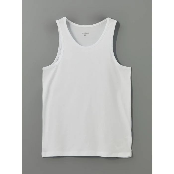 LC WAIKIKI Beyaz U Yaka Penye Erkek Atlet 2li