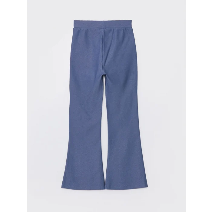 LCW Kids Mavi Beli Lastikli İspanyol Paça Kız Çocuk Tayt