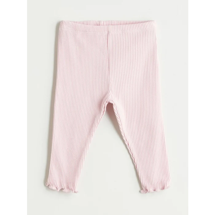 LCW baby Ekru Bisiklet Yaka Baskılı Kız Bebek Bluz ve Tayt 2li Takım