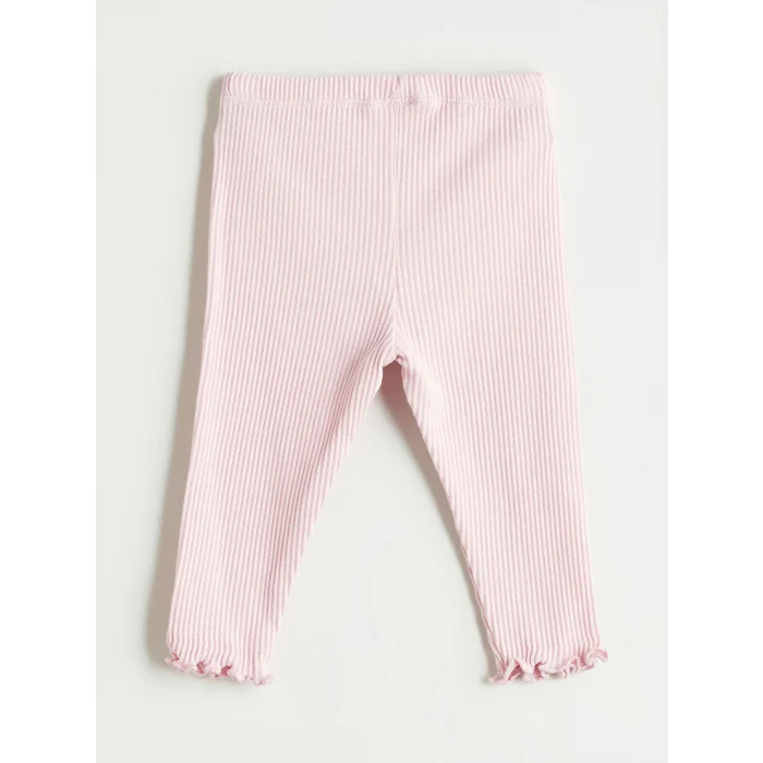 LCW baby Ekru Bisiklet Yaka Baskılı Kız Bebek Bluz ve Tayt 2li Takım