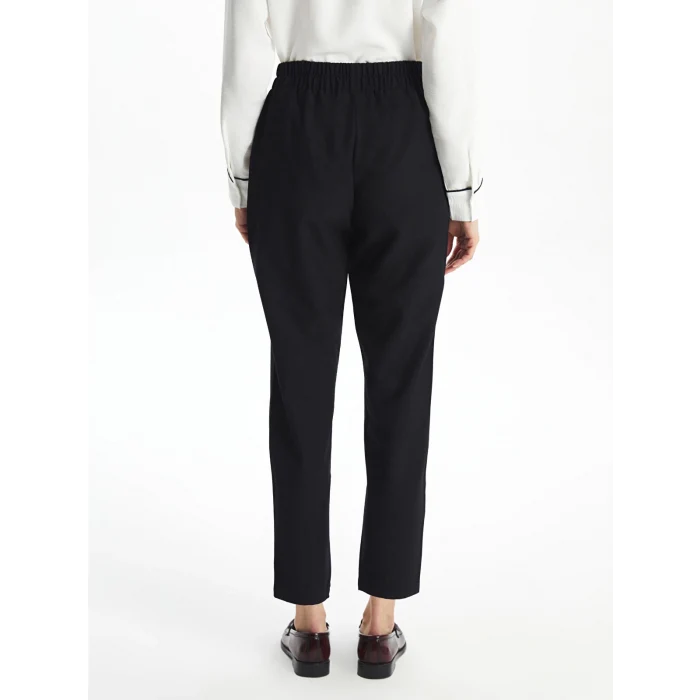 LCWAIKIKI Classic Siyah Beli Lastikli Kadın Cigarette Pantolon