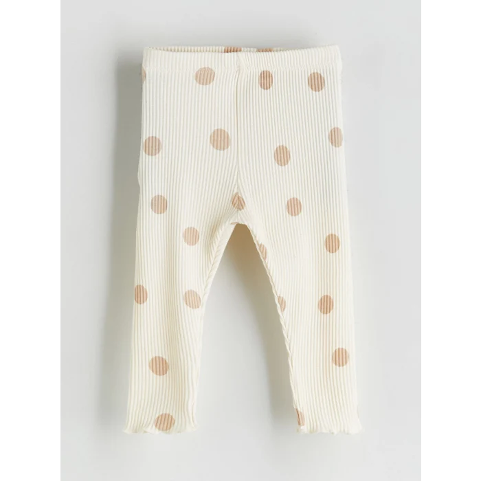 LCW Kids Bej Bisiklet Yaka Uzun Kollu Kız Bebek Sweatshirt ve Tayt 2li Takım