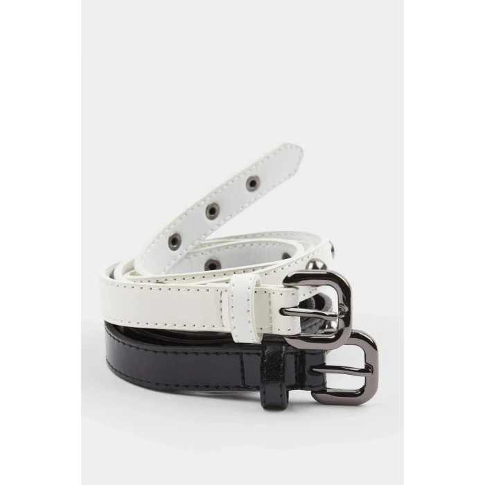 Defacto F3358 Çok Renkli Kadın Suni Deri 2li Günlük Kemer