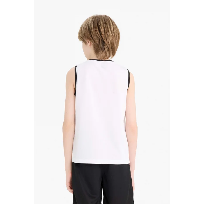 Defacto E4845 Beyaz Erkek Çocuk NBA Los Angeles Lakers Bisiklet Yaka Atlet