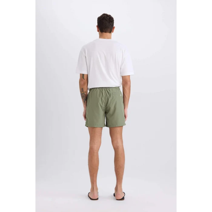Defacto X2955 Haki File Astarlı Hızlı Kuruyan Kısa Boy Deniz Şortu