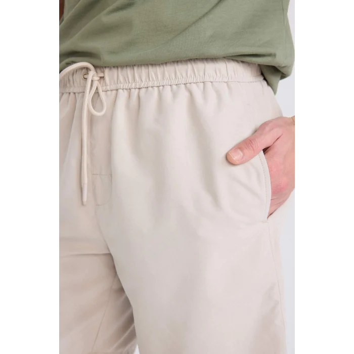 Defacto X2955 Bej File Astarlı Hızlı Kuruyan Kısa Boy Deniz Şortu