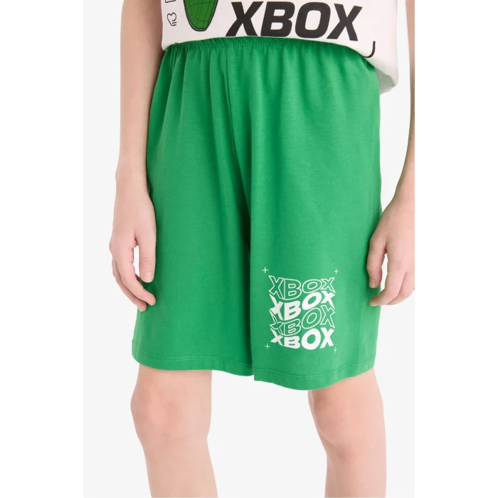 Defacto E0345 Beyaz Erkek Çocuk Xbox Pijama Takımı Kısa Kollu Üst Beli Lastikli Şort