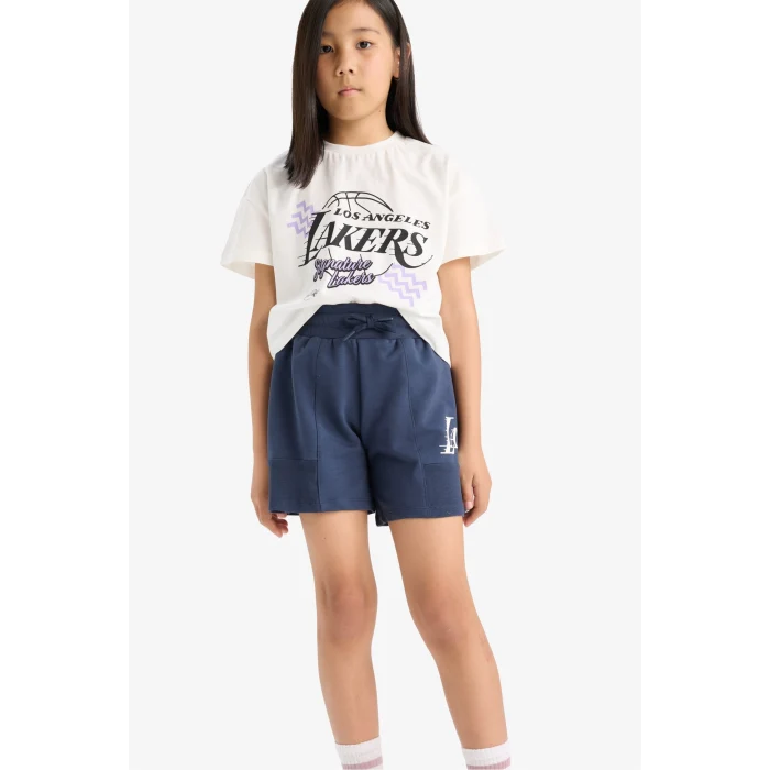 Defacto E6700 Lacivert Kız Çocuk NBA Los Angeles Lakers Şort