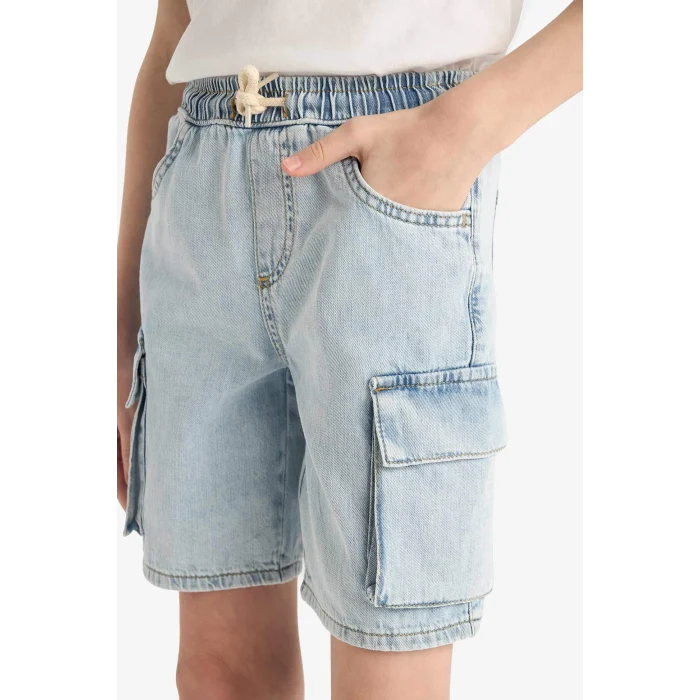 Defacto D8566 Mavi Erkek Çocuk Jean Şort