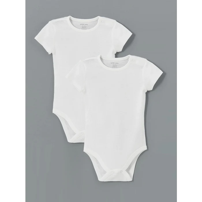 LCW baby Ekru Organik Kumaş Kız Bebek Çıtçıtlı Bodysuit 2li