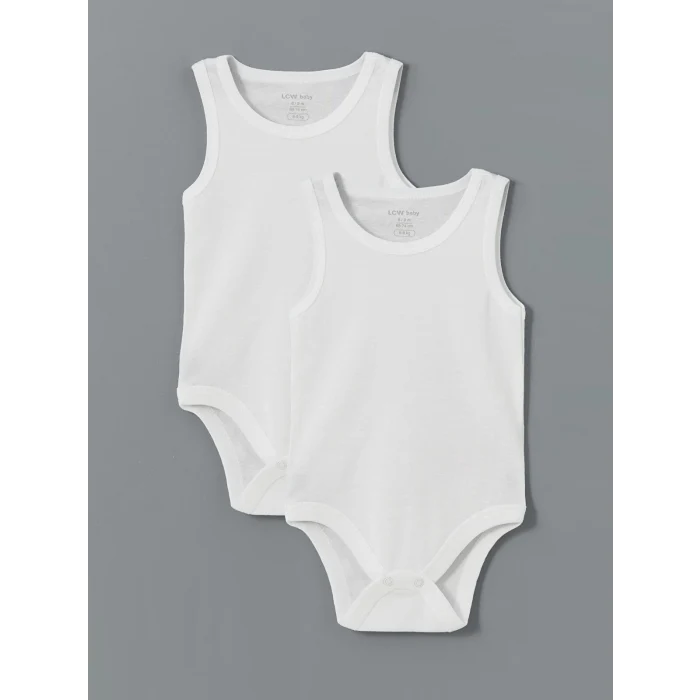 LCW baby Ekru Organik Kumaş Kız Bebek Çıtçıtlı Bodysuit 2li