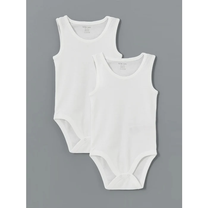 LCW baby Ekru Organik Kumaş Erkek Bebek Çıtçıtlı Bodysuit 2li