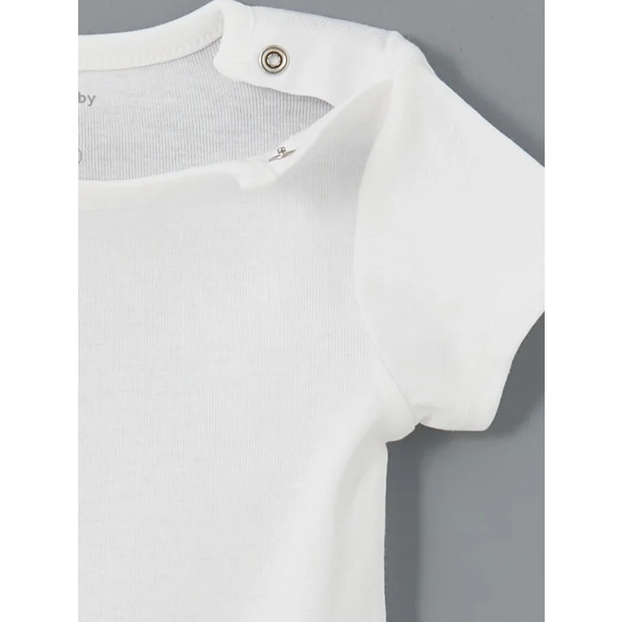 LCW baby Ekru Organik Kumaş Kız Bebek Çıtçıtlı Bodysuit 2li