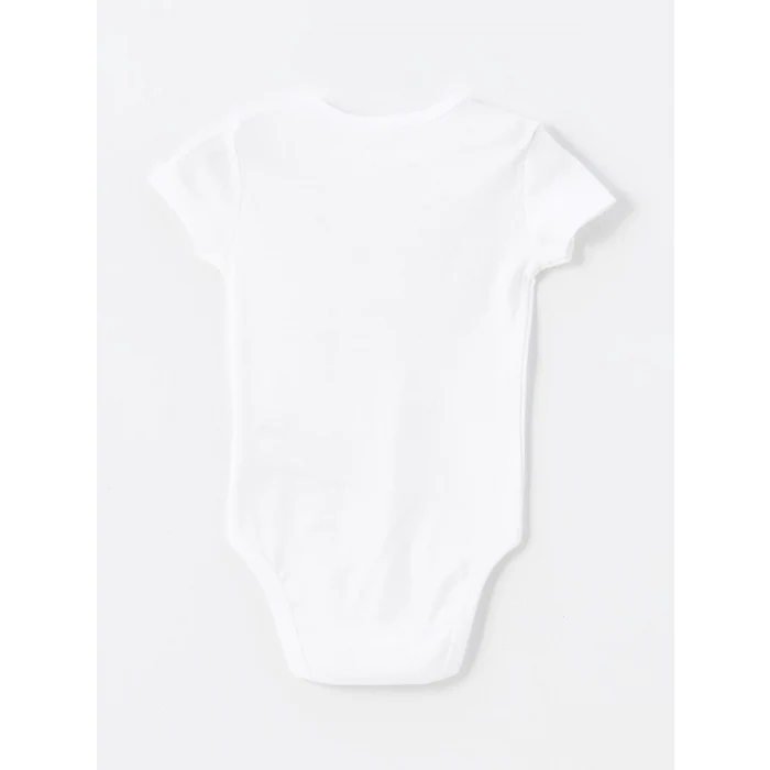 LCW baby Ekru Bisiklet Yaka Basic Kız Bebek Çıtçıtlı Bodysuit 2li