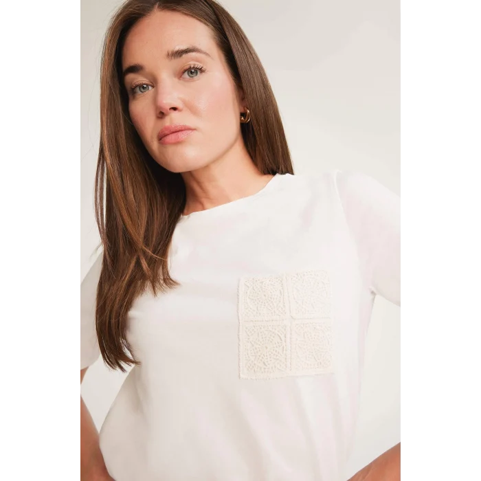 Defacto F1152 Ekru Regular Fit Bisiklet Yaka Basic Düz Penye Kısa Kollu Tişört