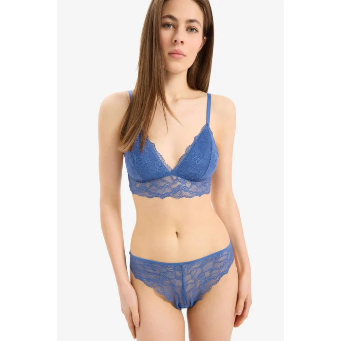 Defacto D7843 İndigo Dantelli Kaplı Pedli Bralet-Fall in Love