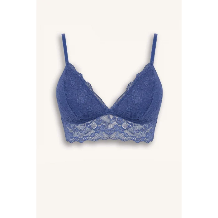 Defacto D7843 İndigo Dantelli Kaplı Pedli Bralet-Fall in Love