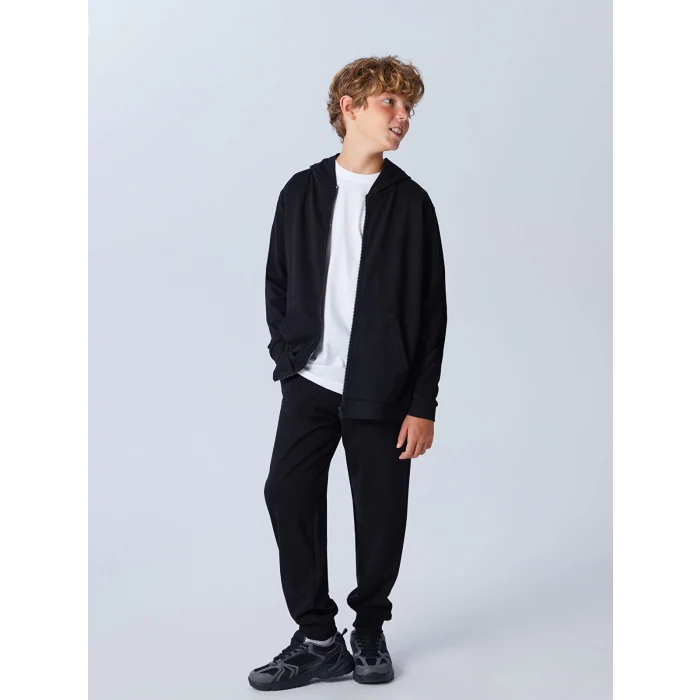 LCW Kids Siyah Beli Lastikli Erkek Çocuk Jogger Eşofman Altı