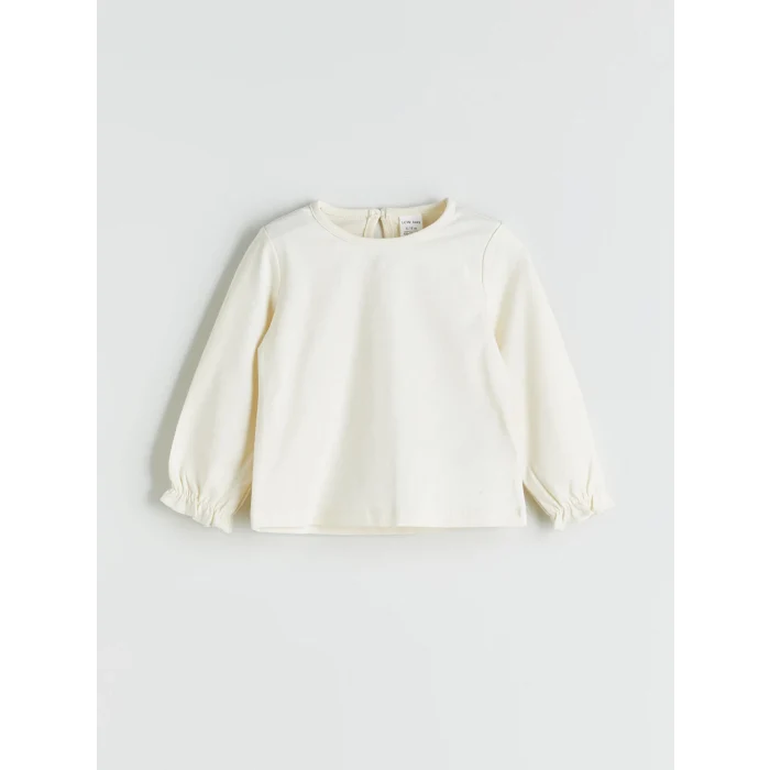 LC Waikiki Yeşil Bisiklet Yaka Kadife Kız Bebek Bluz ve Salopet 2li