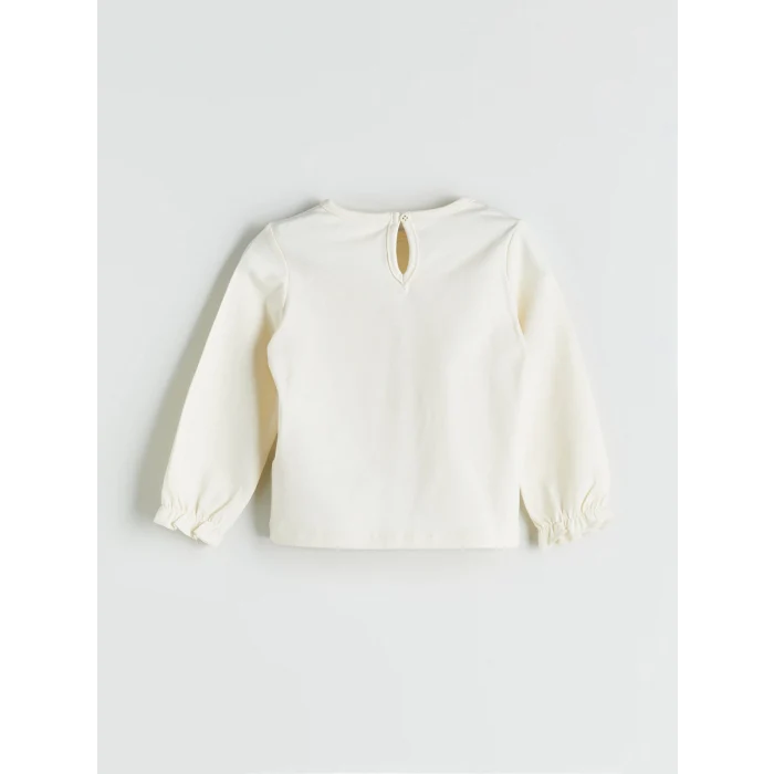 LC Waikiki Yeşil Bisiklet Yaka Kadife Kız Bebek Bluz ve Salopet 2li