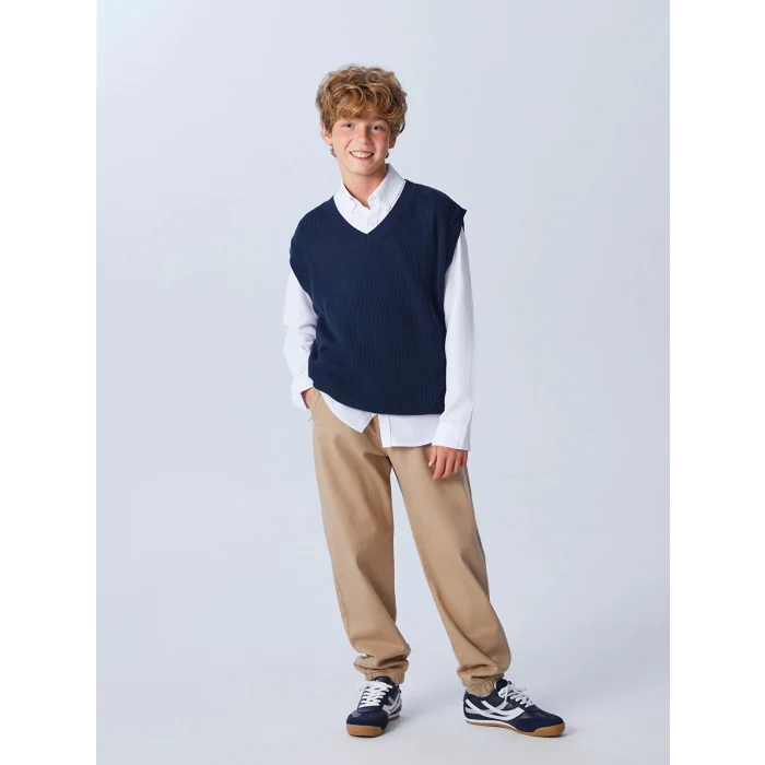 LCW Kids Bej Beli Lastikli Erkek Çocuk Pantolon