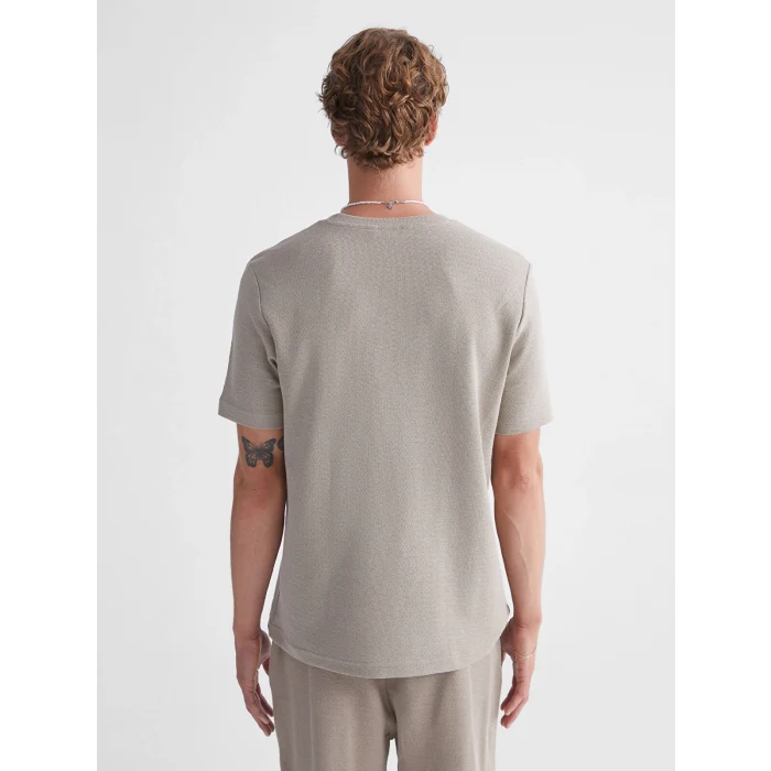 XSIDE Bej Bisiklet Yaka Kısa Kollu Baskılı Erkek Tişört