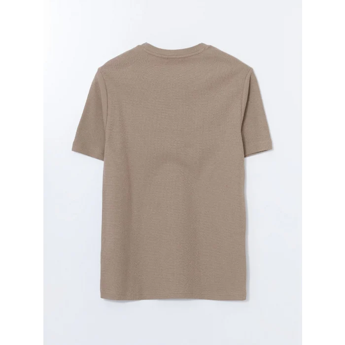 XSIDE Bej Bisiklet Yaka Kısa Kollu Baskılı Erkek Tişört