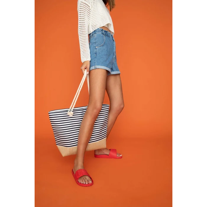 Defacto X7823 Lacivert Kadın Plaj Çantası