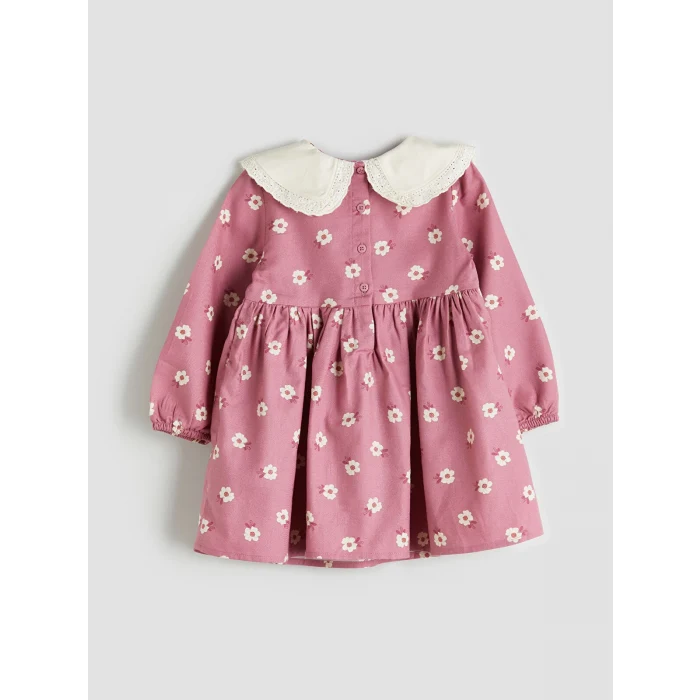 LCW Kids Pembe Bebe Yaka Çiçekli Kız Çocuk Elbise