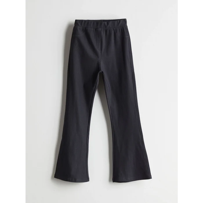 LCW Kids Siyah Beli Lastikli İspanyol Paça Kız Çocuk Tayt