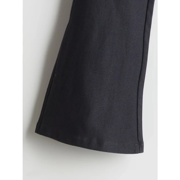 LCW Kids Siyah Beli Lastikli İspanyol Paça Kız Çocuk Tayt