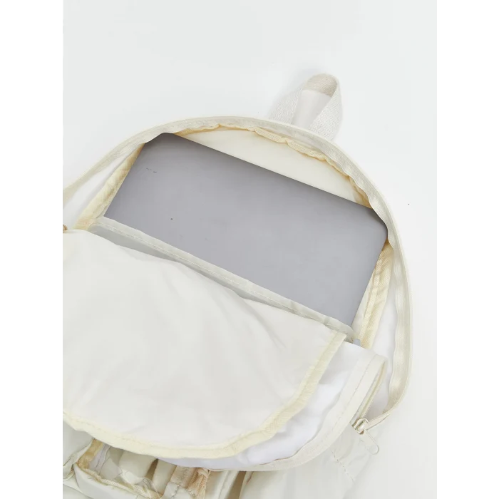 LCW ACCESSORIES Ekru Çok Bölmeli Kız Çocuk Sırt Çantası