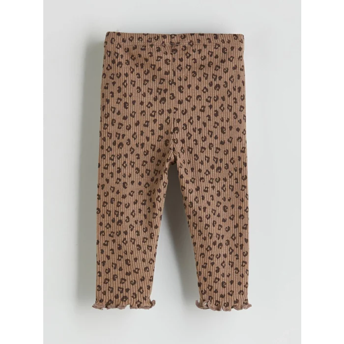 LCW baby Ekru Bisiklet Yaka Kurdele Detaylı Kız Bebek Sweatshirt ve Tayt 2li