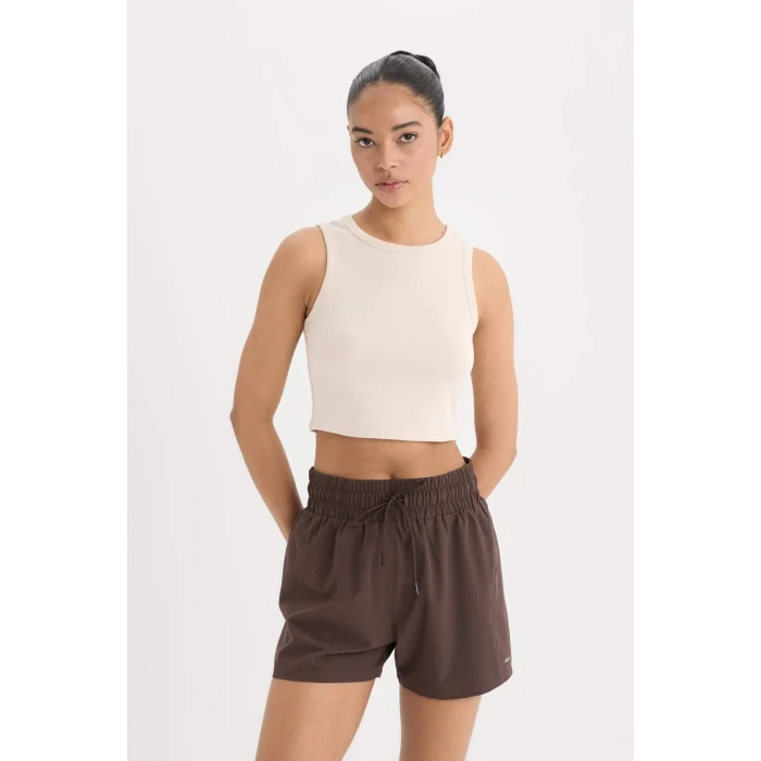 Defacto D7122 Bej DeFactoFit Standart Fit Bisiklet Yaka Modal Sporcu Atlet