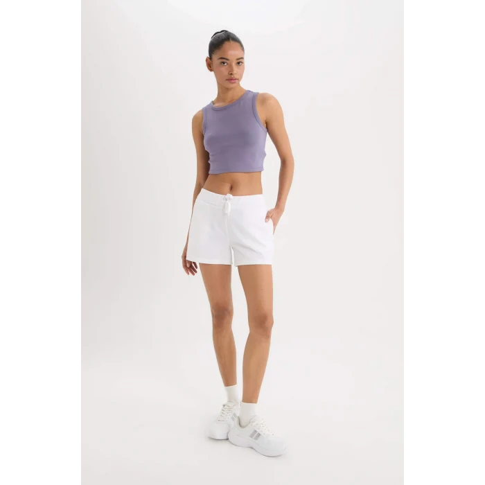 Defacto D7122 Mor DeFactoFit Standart Fit Bisiklet Yaka Modal Sporcu Atlet