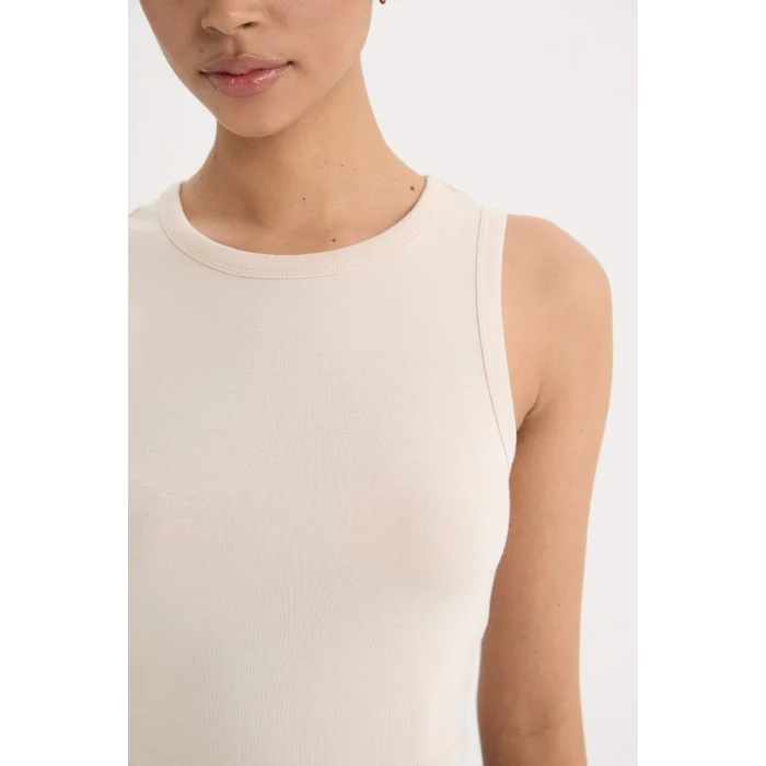 Defacto D7122 Bej DeFactoFit Standart Fit Bisiklet Yaka Modal Sporcu Atlet