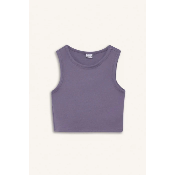 Defacto D7122 Mor DeFactoFit Standart Fit Bisiklet Yaka Modal Sporcu Atlet