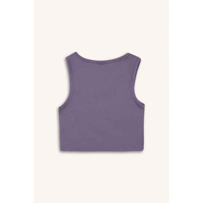 Defacto D7122 Mor DeFactoFit Standart Fit Bisiklet Yaka Modal Sporcu Atlet