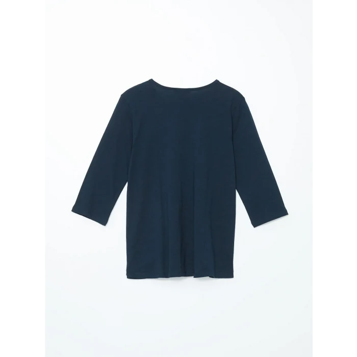 LCW Grace Lacivert Bağlamalı Yaka Nakışlı Kadın Bluz