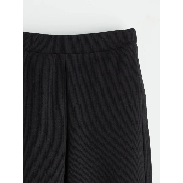 LCW Kids Siyah Beli Lastikli İspanyol Paça Kız Çocuk Tayt