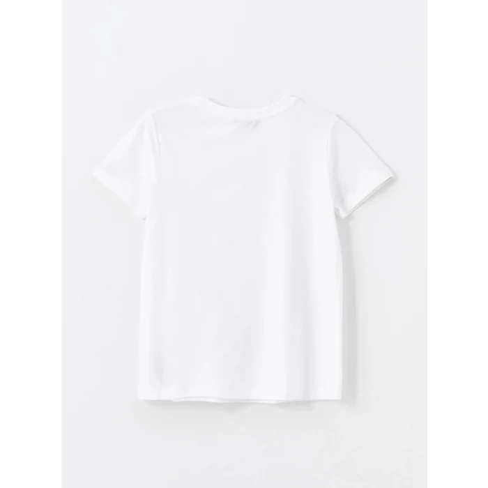 LCW Vision Beyaz Bisiklet Yaka Düz Kısa Kollu Kadın Tişört