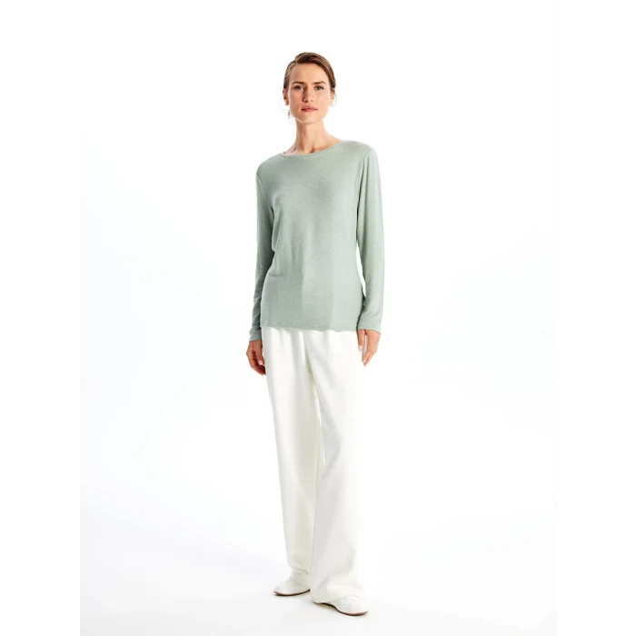 LCWAIKIKI Classic Yeşil Bisiklet Yaka Kadın Tişört