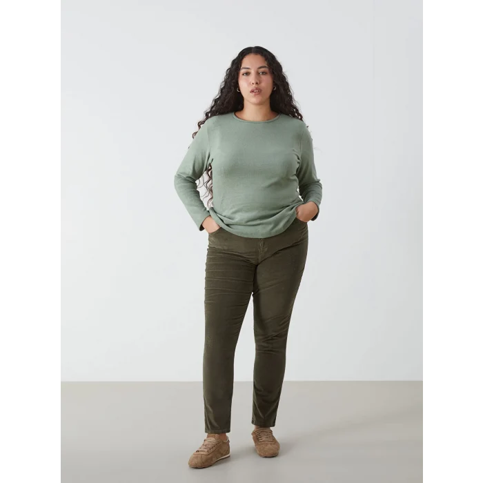 LCWAIKIKI Classic Yeşil Bisiklet Yaka Kadın Tişört